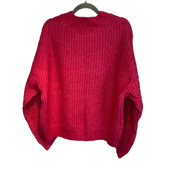 NWT Mango Contrasting‎ Knit Sweater Pink Large - Picture 6 of 14